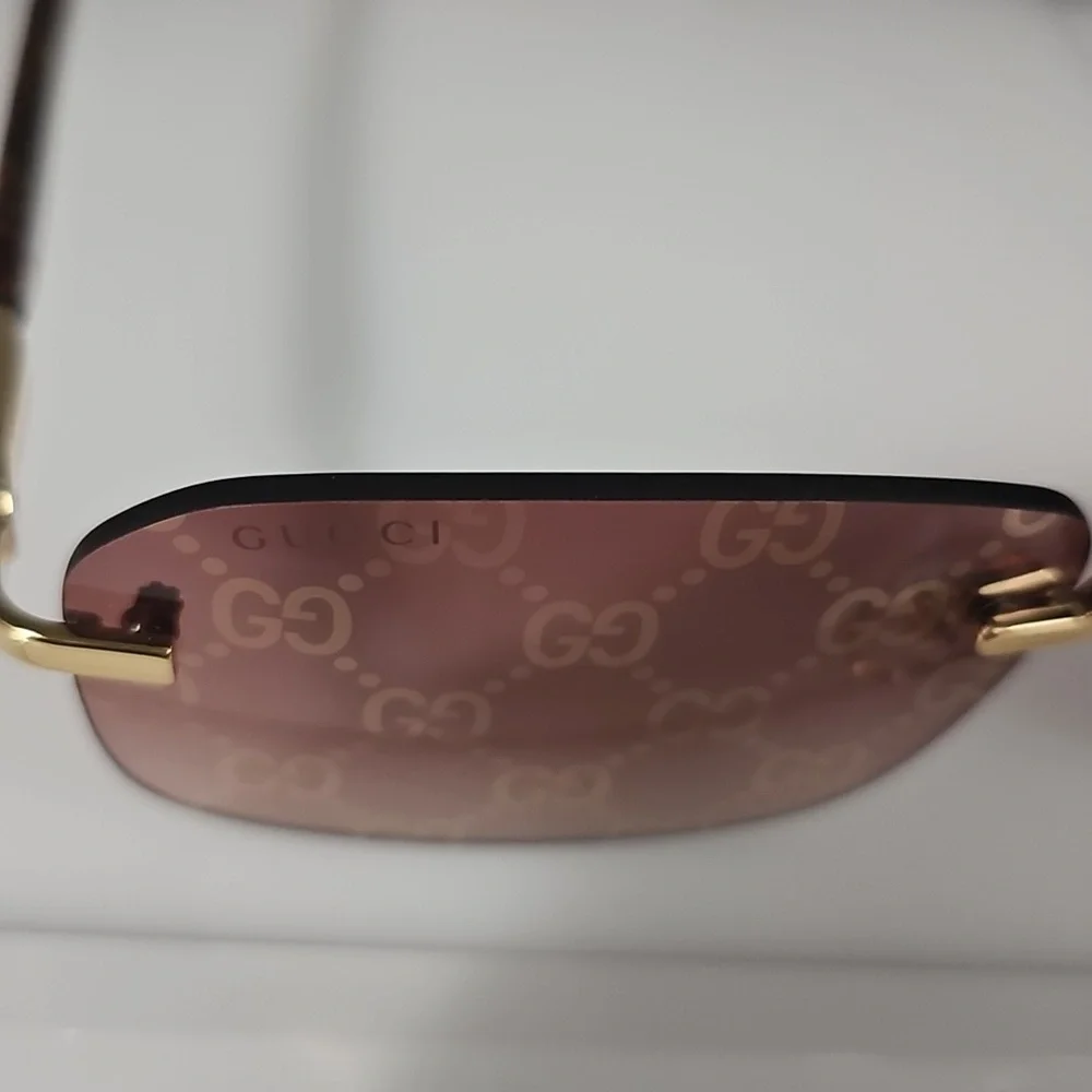 GUCCI UNISEX GG1221S 004 GUCCI RIMLESS GG LOGO ON LENS SUNGLASSES - Picture 10 of 13
